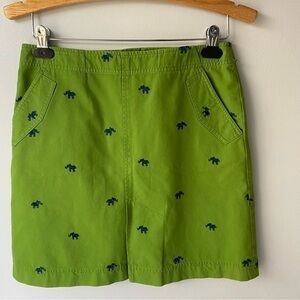 Lilly Pulitzer Green Blue Elephant Print Skirt Size 0 EUC